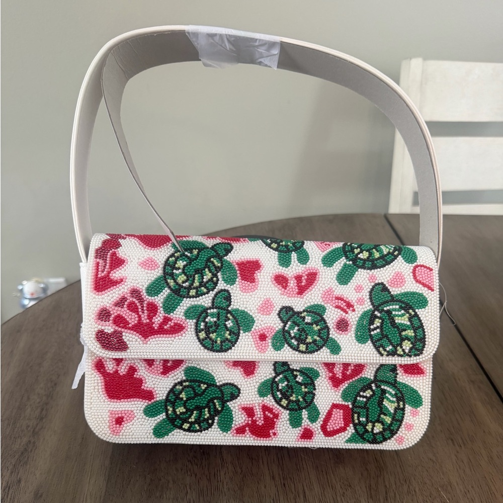 NWT ALESSIA BIANCHI beaded turtle shoulder bag